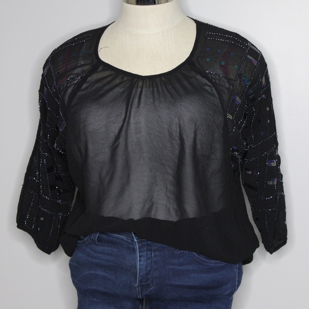 Embellished Sleeve Blouse